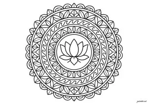 Mandala floral avec motif lotus
