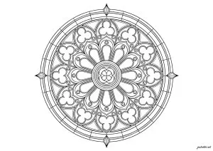 Mandala inspiré des rosaces gothiques