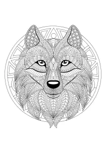 Mandala Tete Loup 2