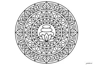 Mandalas Zen : feuilles et pierres