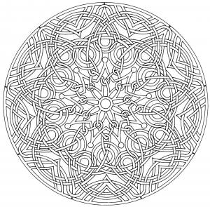 Mandala étoile lignes épaisses - Mandalas difficiles (pour adultes)