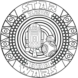 Un Mandala inspiré de Star Wars avec BB8 et R2D2