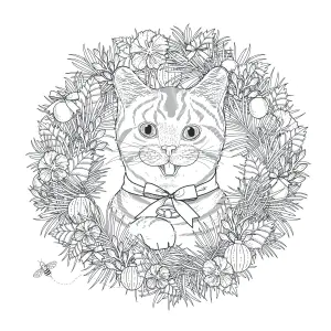44695499 - adorable kitty coloring page in exquisite style