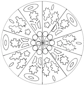 Mandala circulaire aux nuages et anneaux