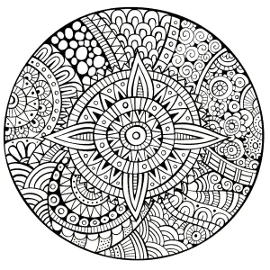 Mandala etoile lignes epaisses
