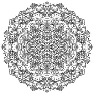 Mandala complexe aux motifs intriqués