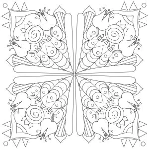 Mandala carré fleuri