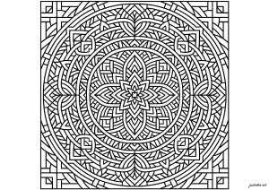 Mandala carré géométrique complexe