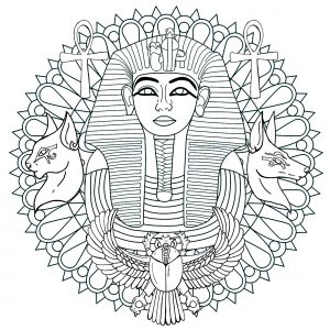 Coloriage mandala toutankhamon