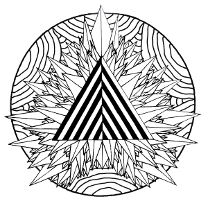 Coloriage mandala triangle mystique