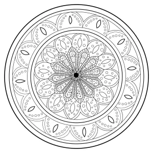 Rosace mandala en cercles concentriques