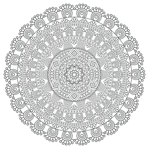 Mandala floral en cercles concentriques