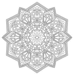 Mandala floral étoilé aux perles