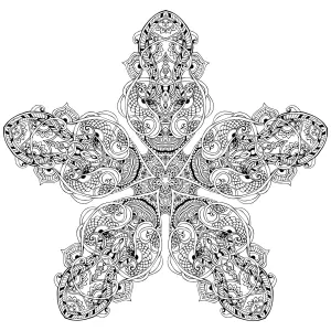 Mandala etoile feuillue Anvino