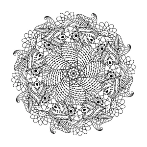 Mandala fleurs et feuilles par Ceramaama