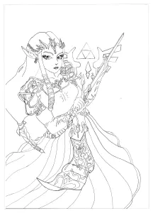 Coloriages de complexes Zelda à imprimer pour adultes