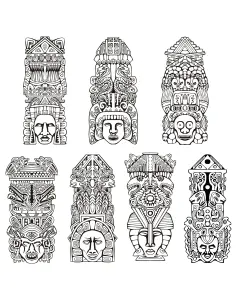 Totems Inspiration Inca Maya Azteque