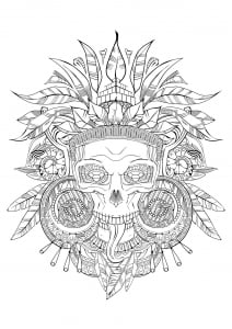 Crane Azteque Noir Et Blanc