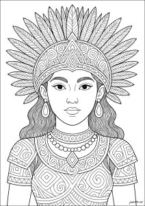 Jeune fille au style d'inspiration Maya / Aztèque