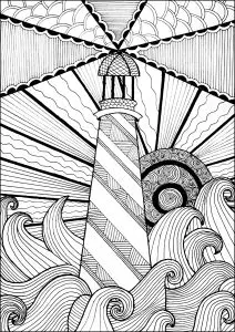 Magnifique Phare Au Milieu De Vague Déchaînées