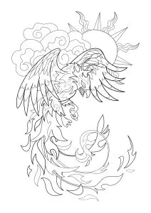 Phoenix S'approchant Du Soleil
