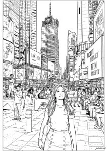 Janine découvre Times Square