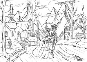 Village de Noël et Père Noël