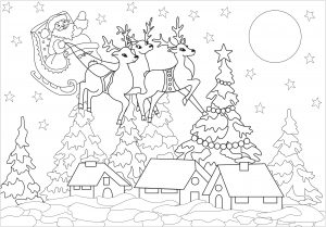 Coloriage village noel