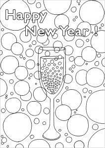 Coloriage champagne et bulles