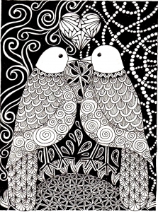 coloriage-adulte-animaux-peruches-amour