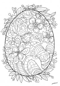 Coloriage complexe Œuf de Pâques   2