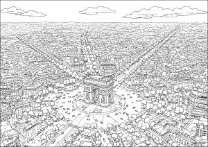 Aperçu aérien de l'Arc de Triomphe