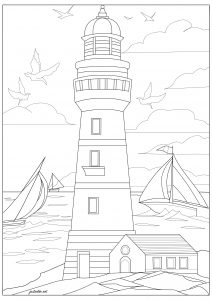 Coloriage phare breton