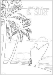 Surf sur la plage