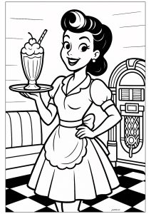 Serveuse dans un dinner américain