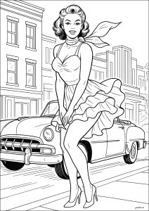 Star hollywoodienne devant sa voiture