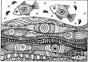 Deux Poissons Vagues Motifs
