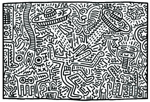 Coloriage adulte keith haring 8 1