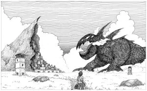 Monstre Et Village Rocher