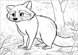 Raton Laveur Dans La Forêt