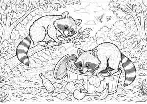 Duo espiègle en forêt