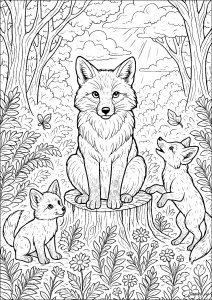 Renards dans la forêt enchantée