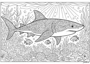 Coloriage requin corail 87452