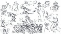 Croquis de divers personnages Disney (1)