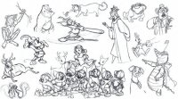 coloriage-adulte-disney-croquis-divers-personnages-2