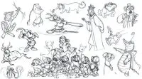 Croquis de divers personnages disney (1)