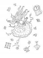Alice Au Pays Des Merveilles : Alice Tombant Avec Des Objets