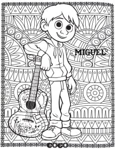 Coloriage disney coco miguel