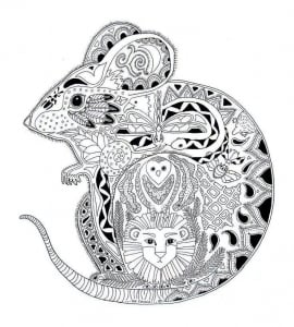Coloriages de Souris à imprimer pour adultes Coloriages de complexes Souris à imprimer pour adultes