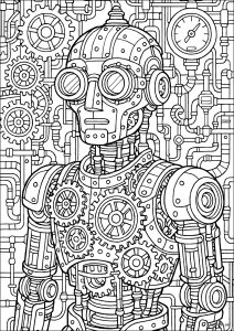 Énigmatique humanoïde au cœur mécanique